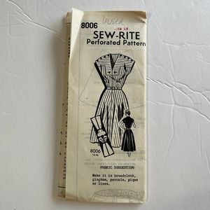 Vintage 60's? Sew-Rite Mail Order Pattern #8006 Women's Dress‎ Size 18 HTF RARE